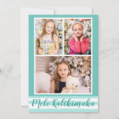 Mele Kalikimaka | 4 Blauwgroen kerstfeest Feestdagenkaart (Voorkant)