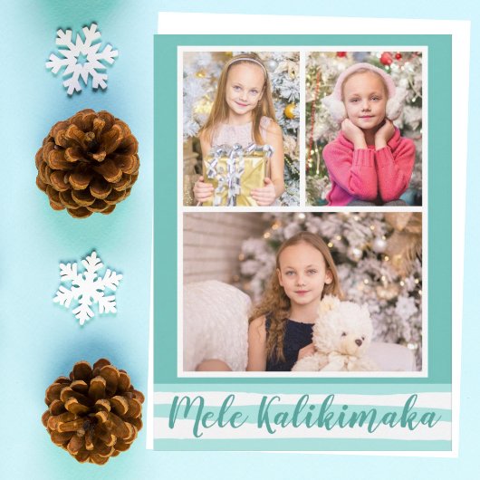 Mele Kalikimaka | 4 Blauwgroen kerstfeest Feestdagenkaart
