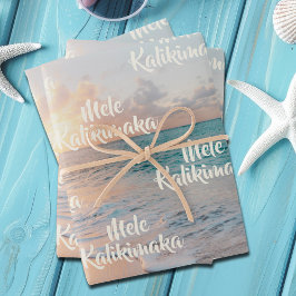Mele Kalikimaka Aangepast tropisch strand Kerstmis Inpakpapier Vel