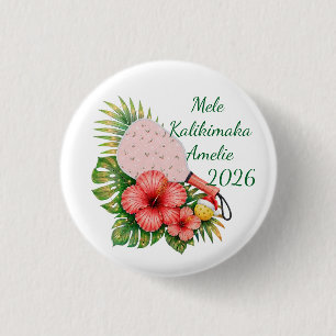 Mele Kalikimaka Aangepaste Naam Gedateerd 2026 Pic Ronde Button 3,2 Cm