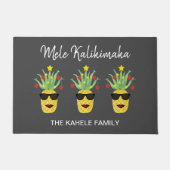 Mele Kalikimaka Aangepaste naam Pineappel Deurmat (Voorkant)