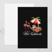 Mele Kalikimaka Aloha Hawaiian Flamingo Santa Chri Kaart (Voorkant / Achterkant)