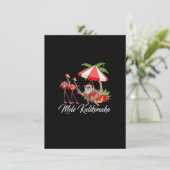 Mele Kalikimaka Aloha Hawaiian Flamingo Santa Chri Kaart (Staand voorkant)