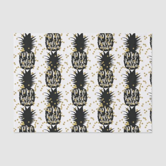 Mele Kalikimaka Ananas Hawaiian Christmas Tissuepapier (Voorkant)