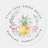 Mele Kalikimaka | Ananas Kerst sticker (Voorkant)