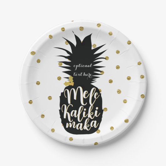 Mele Kalikimaka Ananas Kerstfeest Papieren Bordje (Voorkant)
