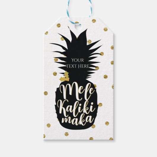 Mele Kalikimaka Ananas Kerstmis Aangepaste Feestda Cadeaulabel (Voorkant)