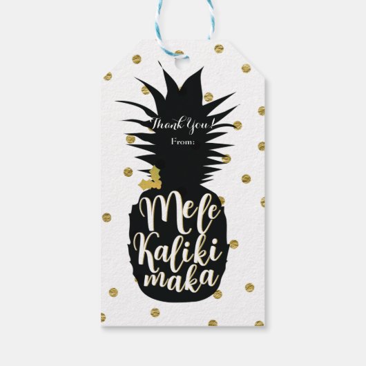 Mele Kalikimaka Ananas Kerstmis aangepaste vakanti Cadeaulabel (Achterkant)