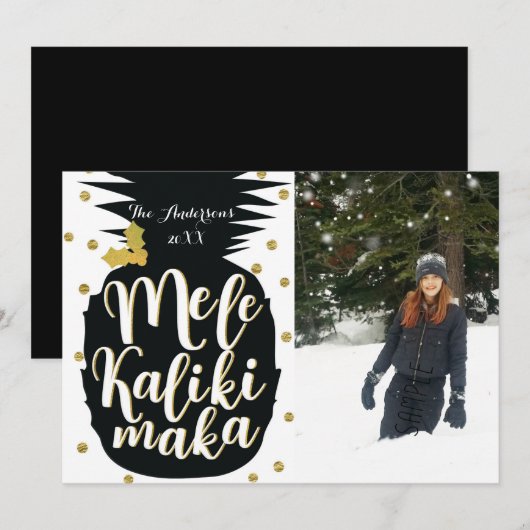 Mele Kalikimaka Ananas Kerstmis Fotokaart Feestdagenkaart (Voorkant / Achterkant)