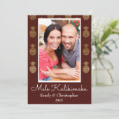 Mele Kalikimaka Ananas Kerstmis Fotokaart Feestdagenkaart (Staand voorkant)