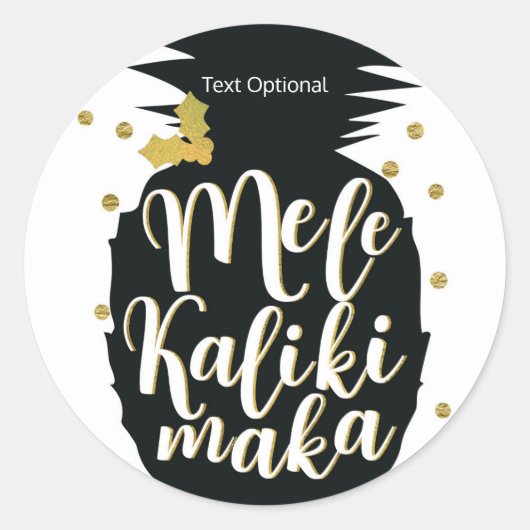 Mele Kalikimaka Ananas Kerstvakantie Custom Ronde Sticker (Voorkant)