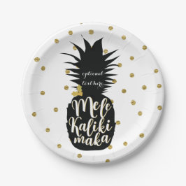 Mele Kalikimaka Ananas Kerstvakantie Feest Papieren Bordje