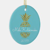 Mele Kalikimaka Ananas Kerstvakantie Keramisch Ornament (Rechts)