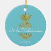 Mele Kalikimaka Ananas Kerstvakantie Keramisch Ornament (Voorkant)