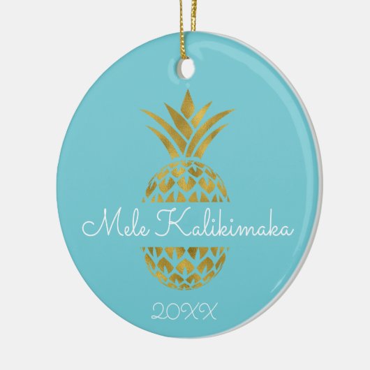 Mele Kalikimaka Ananas Kerstvakantie Keramisch Ornament (Links)
