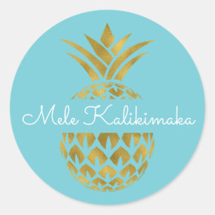 Mele Kalikimaka Ananas Kerstvakantie Ronde Sticker