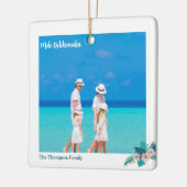 Mele Kalikimaka Beach 2 Foto Tropisch Kerstmis Keramisch Ornament (Links)