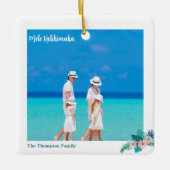 Mele Kalikimaka Beach 2 Foto Tropisch Kerstmis Keramisch Ornament (Voorkant)