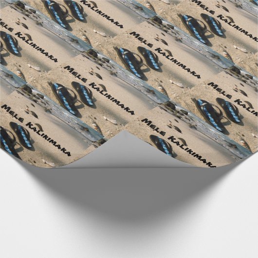 Mele Kalikimaka Beach Flips Cadeaupapier (Hoek)