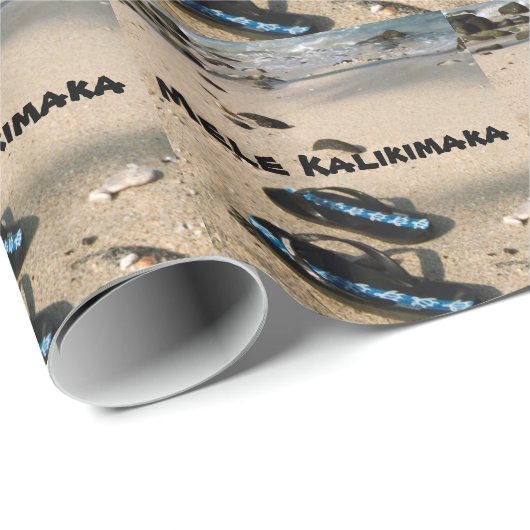Mele Kalikimaka Beach Flips Cadeaupapier (Rol Hoek)