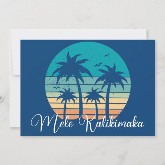 Mele Kalikimaka Beach Sunset Company Kerstmis Feestdagenkaart (Voorkant)