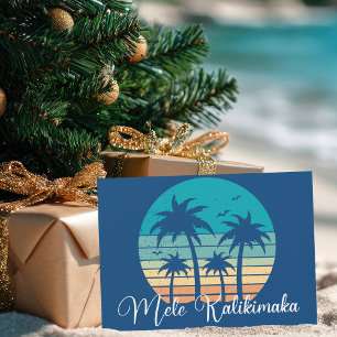 Mele Kalikimaka Beach Sunset Company Kerstmis Feestdagenkaart