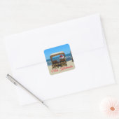 Mele Kalikimaka beach Vierkante Sticker (Envelop)