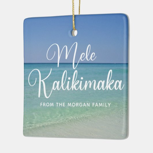 Mele Kalikimaka Beauful Beach Custom Kerstmis Keramisch Ornament (Links)