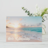 Mele Kalikimaka Beauful Beach Kerstmis Feestdagenkaart (Staand voorkant)