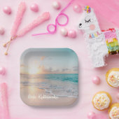 Mele Kalikimaka Beauful Beach Kerstparty Papieren Bordje (Feest)