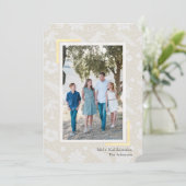 Mele Kalikimaka Beige Foto Vakantie Kaart (Staand voorkant)