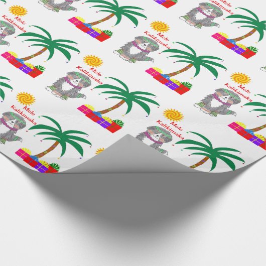 Mele Kalikimaka Bernese Mountain Dog Cadeaupapier (Hoek)