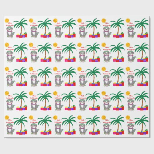 Mele Kalikimaka Bernese Mountain Dog Cadeaupapier (Vlak)