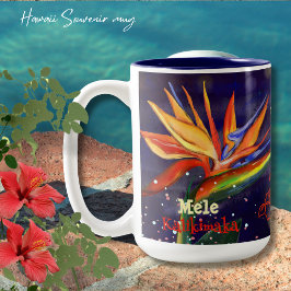 Mele Kalikimaka Bird of Paradise Hawaiaans Souveni Tweekleurige Koffiemok