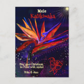 Mele Kalikimaka Bird of Paradise Hawaiaanse Feestd Feestdagenkaart (Voorkant)