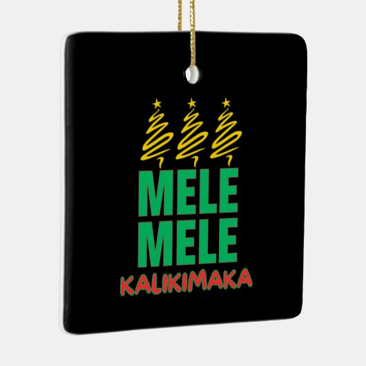 Mele Kalikimaka Bold Hawaiian Christmas Keramisch Ornament (Rechts)