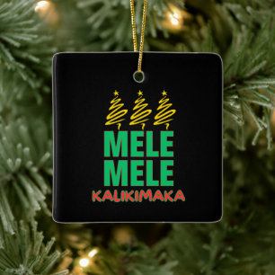 Mele Kalikimaka Bold Hawaiian Christmas Keramisch Ornament