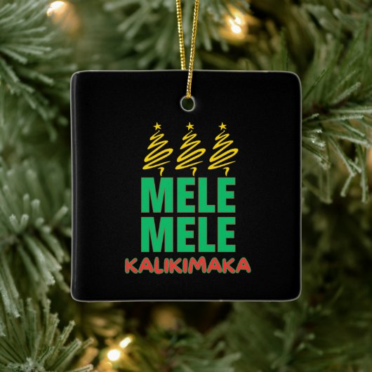 Mele Kalikimaka Bold Hawaiian Christmas Keramisch Ornament (Boom)