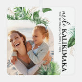 Mele Kalikimaka Boog Foto Kerst Metalen Ornament (Voorkant)