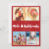 Mele Kalikimaka Borstel 3 Foto Collage Kerstmis Feestdagenkaart (Voorkant)