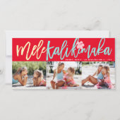 Mele Kalikimaka Borstel Kerst 3 Foto Collage Feestdagenkaart (Voorkant)