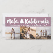 Mele Kalikimaka Borstel Kerstboom 3 Multi Foto Feestdagenkaart (Voorkant)