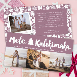 Mele Kalikimaka Borstel Kerstboom 3 Multi Foto Feestdagenkaart