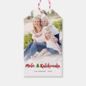 Mele Kalikimaka Borstel Kerstboom Vakantie Foto Cadeaulabel (Voorkant)