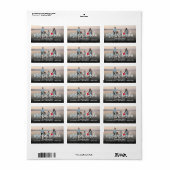 Mele Kalikimaka Borstel Script Foto Vakantie Adres Etiket (Full Sheet)