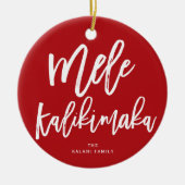 Mele Kalikimaka borstelde de Kerstfoto van het Man Keramisch Ornament (Voorkant)