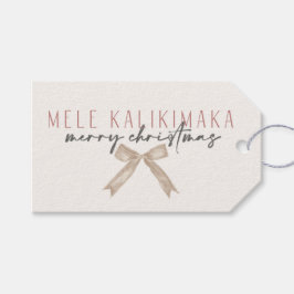 Mele Kalikimaka Bow, Hawaiian Style Kerstmis Cadeaulabel