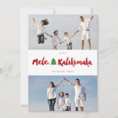 Mele Kalikimaka Brush 2 Fotocollage Kerstmis Feestdagenkaart (Voorkant)