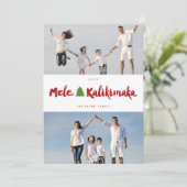 Mele Kalikimaka Brush 2 Fotocollage Kerstmis Feestdagenkaart (Staand voorkant)