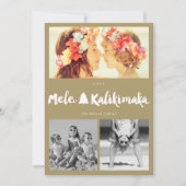 Mele Kalikimaka Brush 3 Fotocollage Feestdagenkaart (Voorkant)